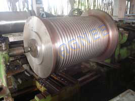 Turning of Cable Drum of 100 ton Capacity Hoist 