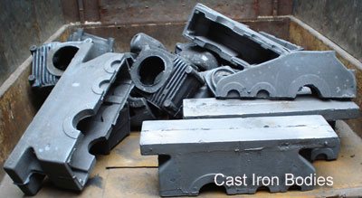Cast iron bodies for gears.