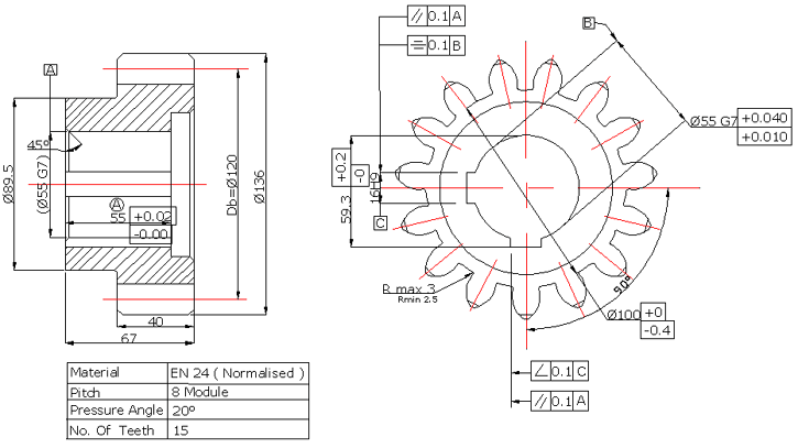 thumbnail image 2 of Carbon Steel Spur Gears 1-2.5 Mod – 10-150 Teeth, 10mm-25mm Thick, For 3D CNC 2 of 6