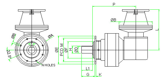 Planetary Gearbox - Hollow Input Shaft, Output-Male Shaft (Free) D