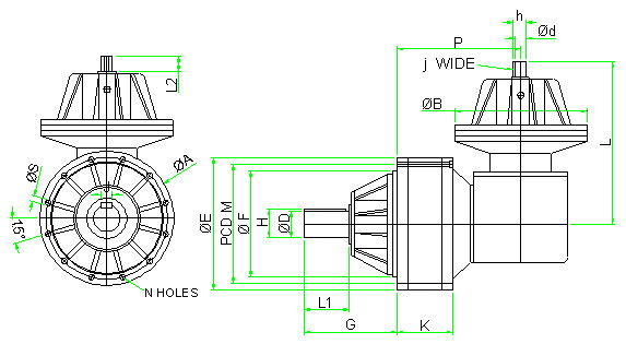 Planetary Gearbox - Solid Input Shaft, Output-Male Shaft (Free) D